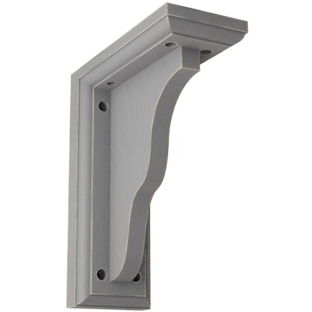 Ekena Millwork 3 1/2"W x 7"D x 9"H Hamilton Traditional Wood Vintage Decor Bracket, Pebble Grey BKTWD03X07X09HAPG